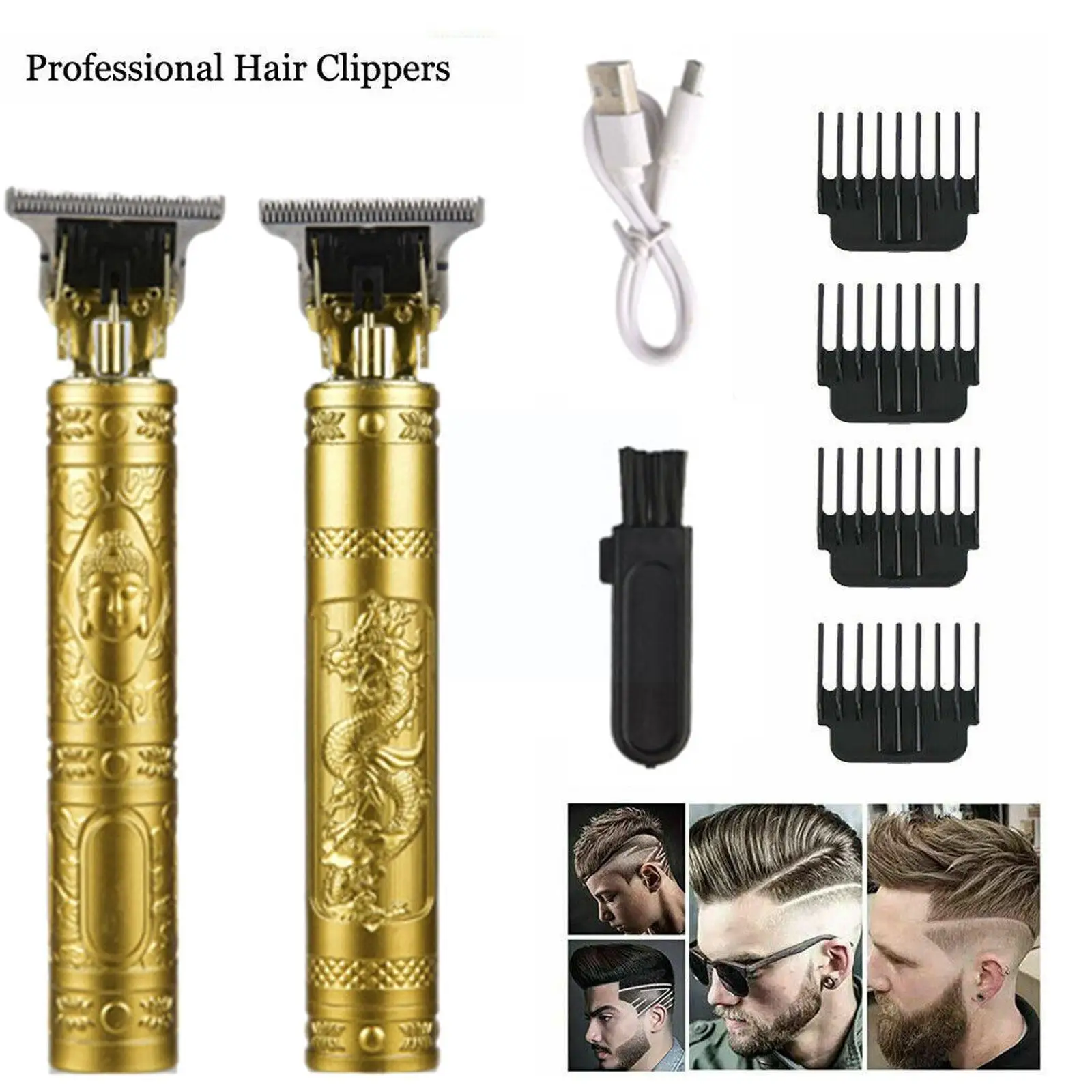 Aparador de cabelo sem fio elétrico para homens, USB recarregável Shaver, Professional Hair Tool, F1D1