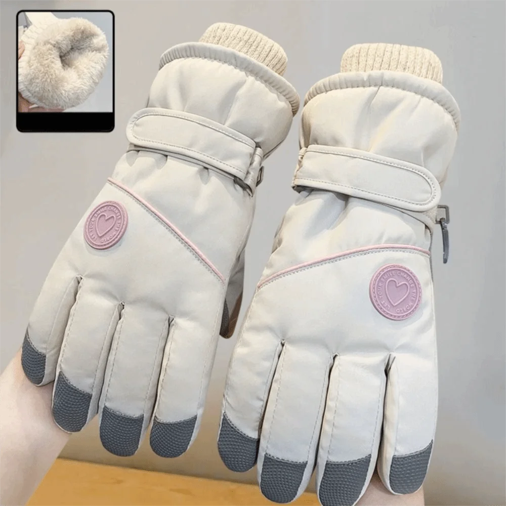 

Модные зимние теплые женские перчатки, ветрозащитные утолщенные термоперчатки с сенсорным экраном, водонепроницаемые лыжные перчатки для сноуборда, спорта на открытом воздухе
