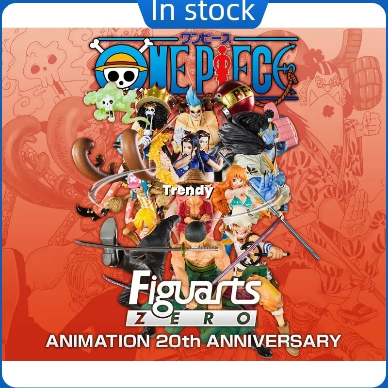 100% Original Bandai ZERO Zoro Brok Jinbe Franky Chopper Robin One Piece 20 aniversario figura de edición de animación