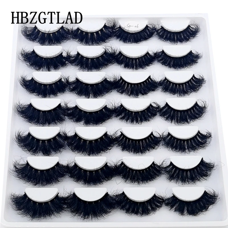 HBZGTLAD 14 Paar Wimpern 25mm Kunstnerz-Wimpern Langanhaltende Flauschige Nerzwimpern Dramatische Volumen-Wimpernverlängerung Dick Lang – Detail 11