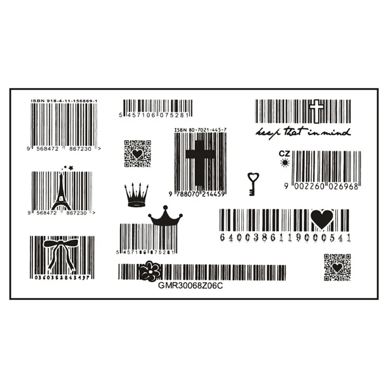 Tattoo Sticker  Waterproof Body Art Sex Waterproof Temporary Tattoos For Men And Women Individuality 3D Barcode Design