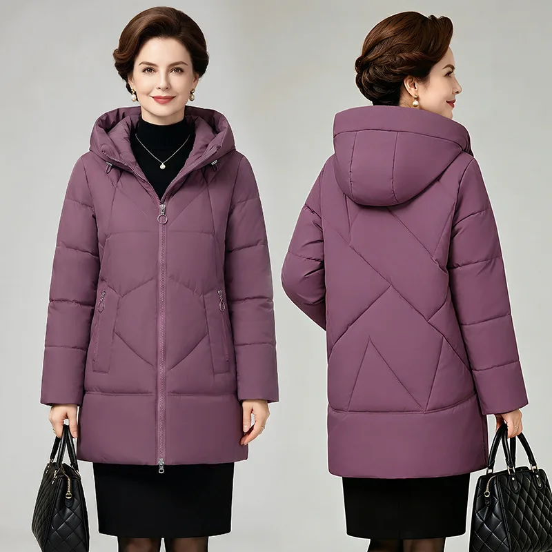 Down cotton-padded clothes women's winter clothes long hat collar cotton-padded jacket women's cotton-padded clothes