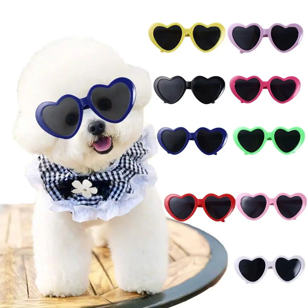 Cute Pet Dog Sunglasses Cat Glasses Heart Sun Flower Glasses for Maltese Hiromi Poodle Yorkshire for Small Dogs Cat Accessories