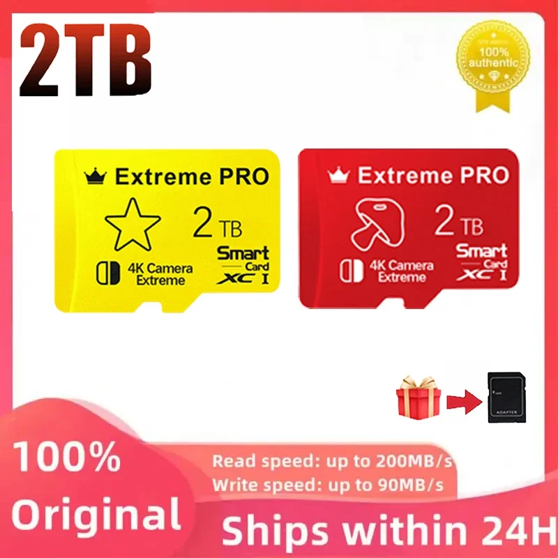 Kartu memori SD 2TB untuk Nintendo Switch, kartu memori 128GB kecepatan tinggi 256GB, kartu Flash TF Mini 2TB untuk komputer dan kamera game Diy