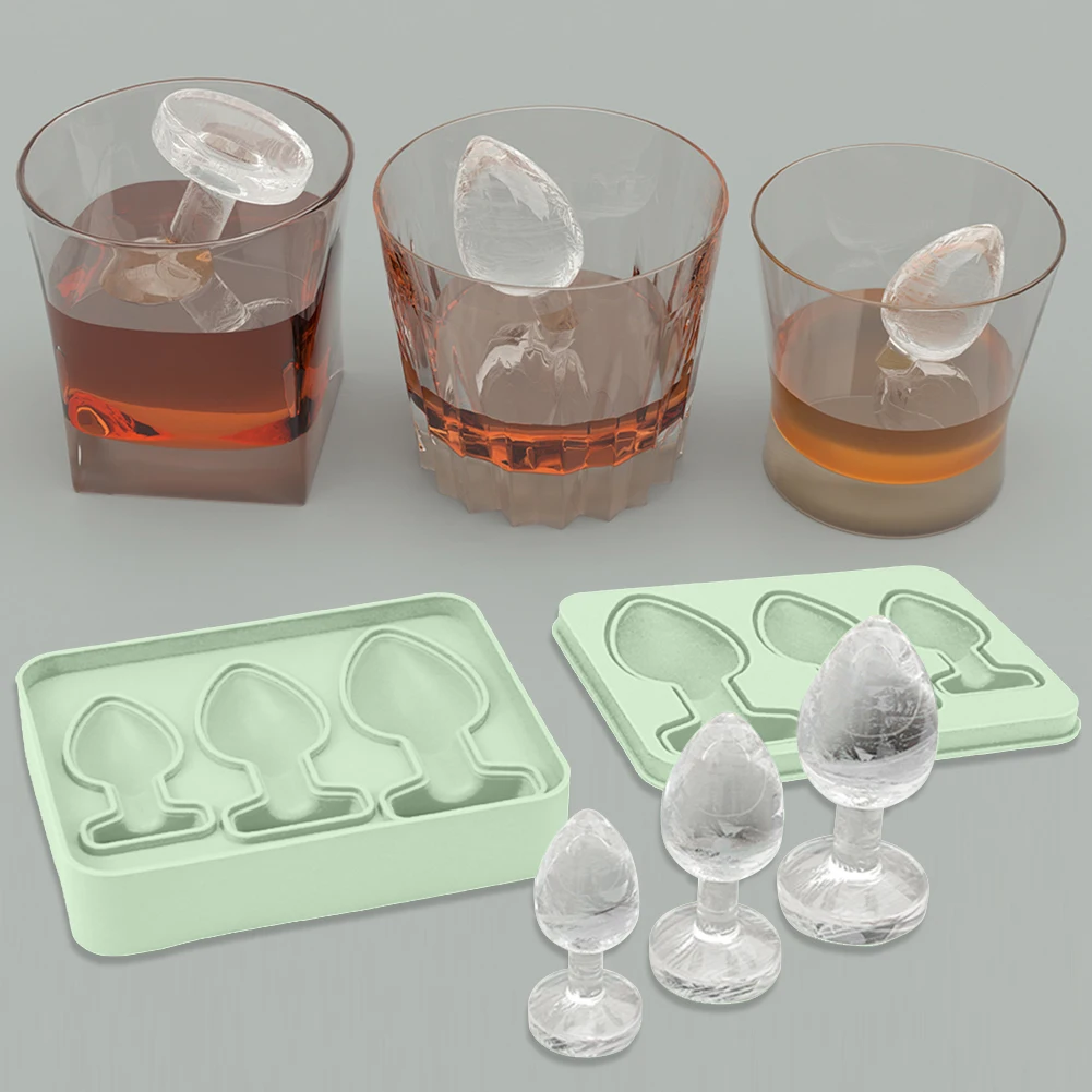 1-5 pezzi Scherzo in silicone Butt Plug Stampi per ghiaccio a forma di Vassoio da cucina Scherzo Creatore di cubetti di ghiaccio per refrigerare Cocktail di whisky Succo di bevande