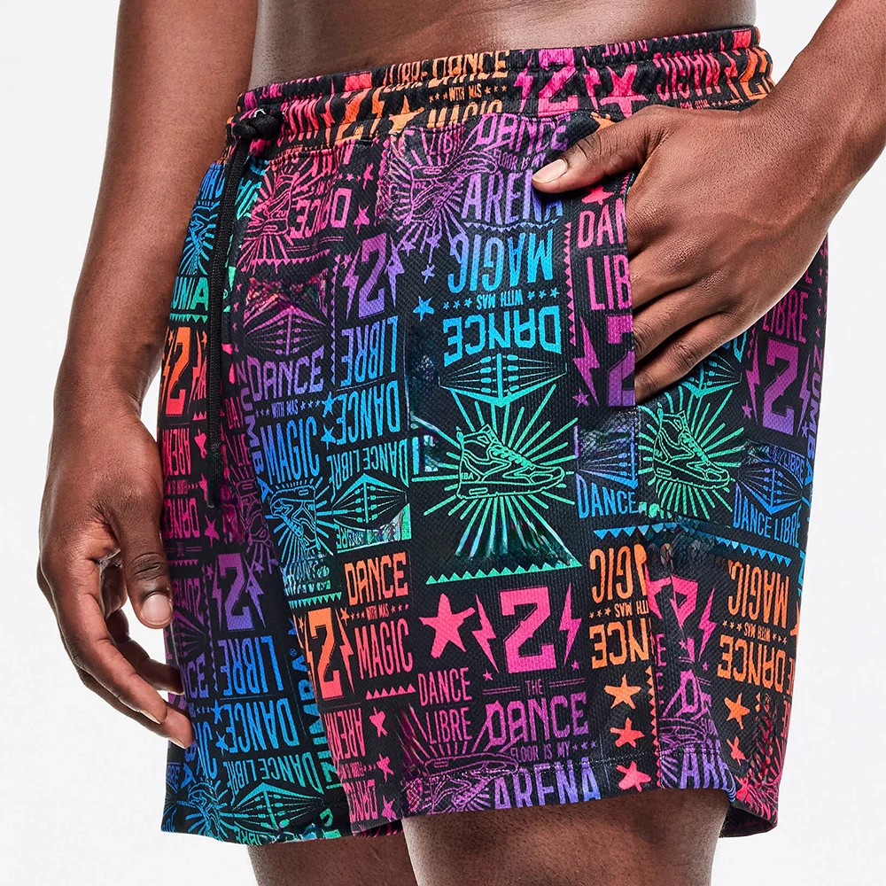

ZW Hip Hop Graffiti Home Gymnastics Yoga Exercise Training Shorts Men Oversized Dancing Breathable Comfortable Sports Shorts