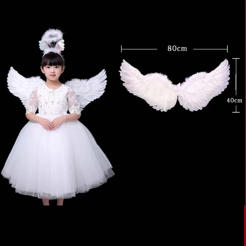 Adult Kids Children Demon Devil Angel Feather Wings Props Show Fairy Costume Party Cosplay Birthday Wedding Decoration