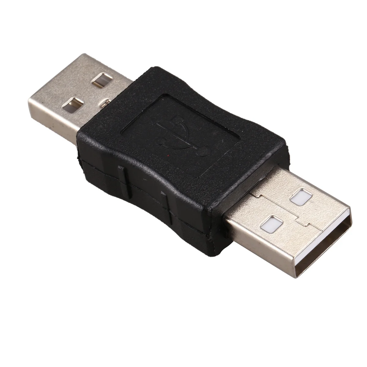 Y06A SODIAL(R) Adaptador de conector USB A macho a macho Negro