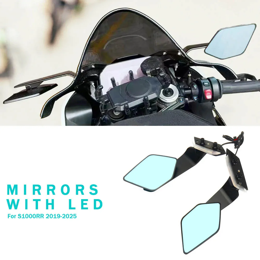

Motorcycle Rearview Mirrors Wide Angle Adjustable Side Rear View Mirror For BMW S1000RR S1000 RR 2019-2025 2024
