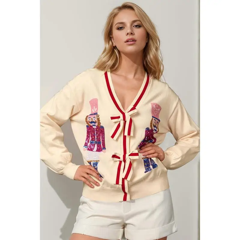 

Christmas Sweater H 35389 Chrisas Nutcracker Cross-Border Women's Knittedwear Festive Fashion Spring Collection
