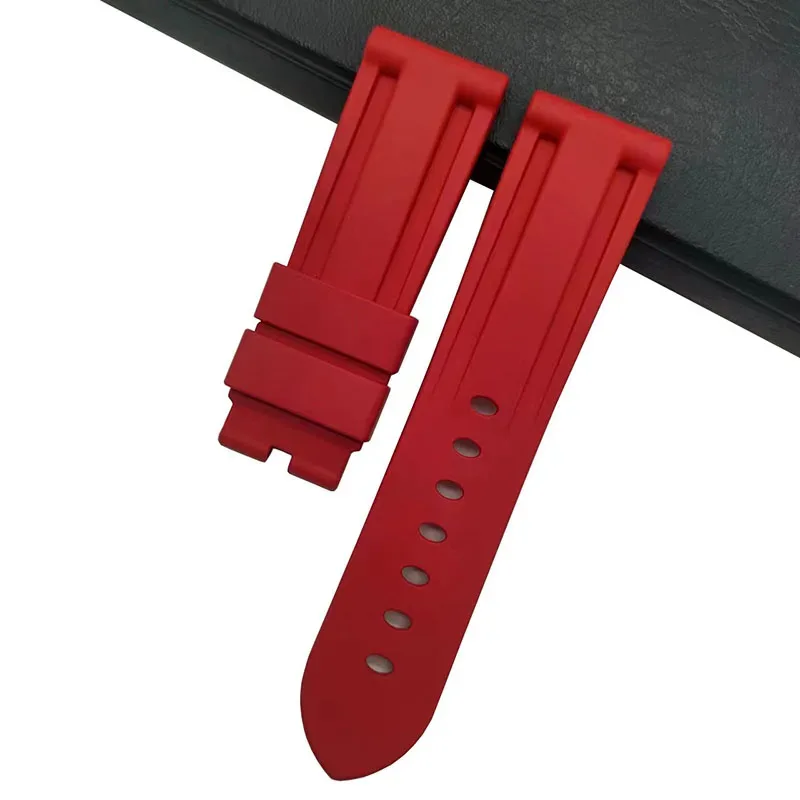 24mm Soft Rubber Watch Bracelet For Panerai Strap For PAM441/1312/111 Pin buckle Watchband Watch Accessories High Quality