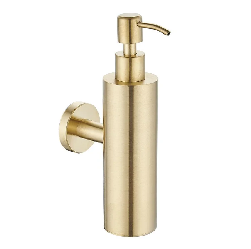 Imagem -05 - Escovado Ouro Soap Dispenser Wall Mounted 304 Garrafa Vazia tipo de Imprensa Garrafa Manual 250ml Desinfetante para as Mãos Aço Inoxidável