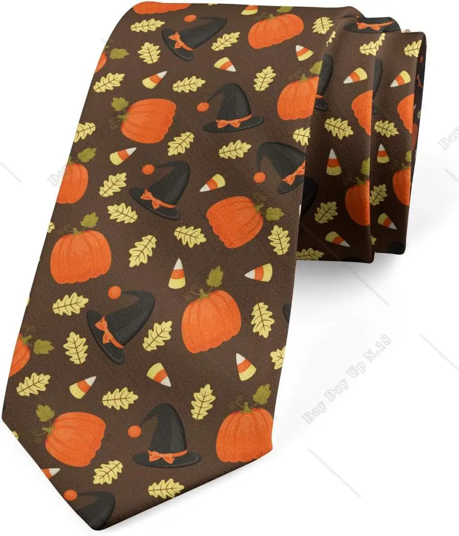 Piumpkin Maple Halloween Thanksgiving Ambesonne Multicolor Modern Men's Tie Necktie Print One Size