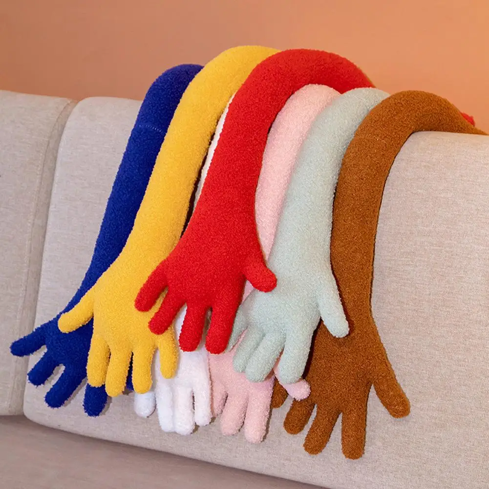 New Creative Hand Shape Plush Pillow Soft Long Arm Stuffed Toy Funny Color Palm Throw Pillow Office Sofa Nap Pillows Home Decor