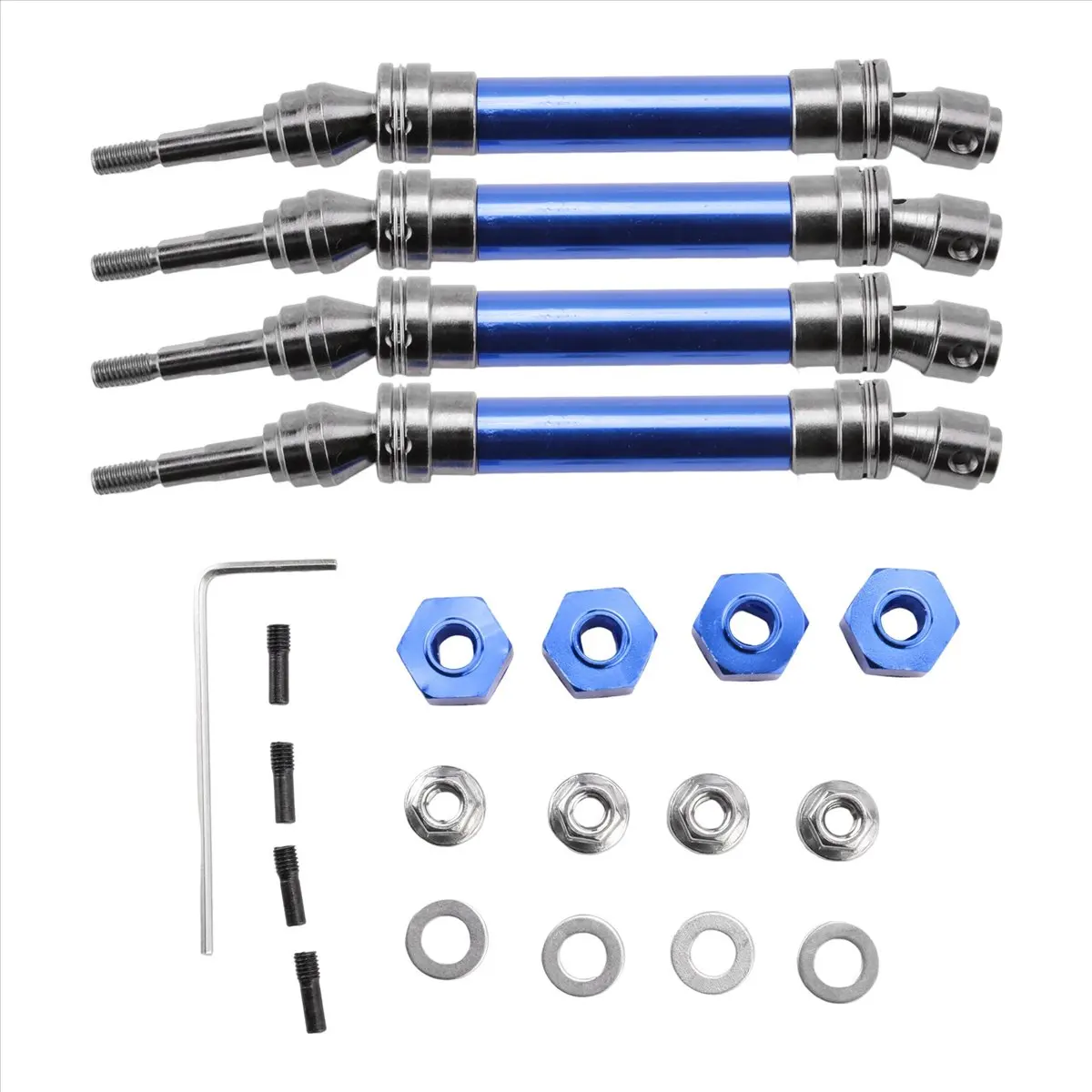 【stock】4pcs-metal-front-and-rear-drive-shaft-cvd-for-1-10-stampede-hoss-vxl-rc-car-upgrade-partsblue