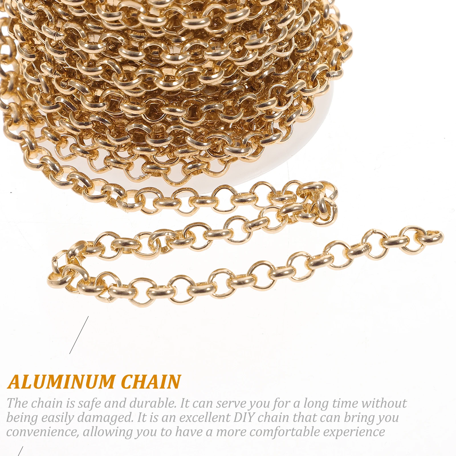 

1 Roll Aluminium Chain 100Cm Gold O-Link Diy Jewelry Pendant Lanyard Bracelet Craft Decor Handicraft Gift Chain For Bags