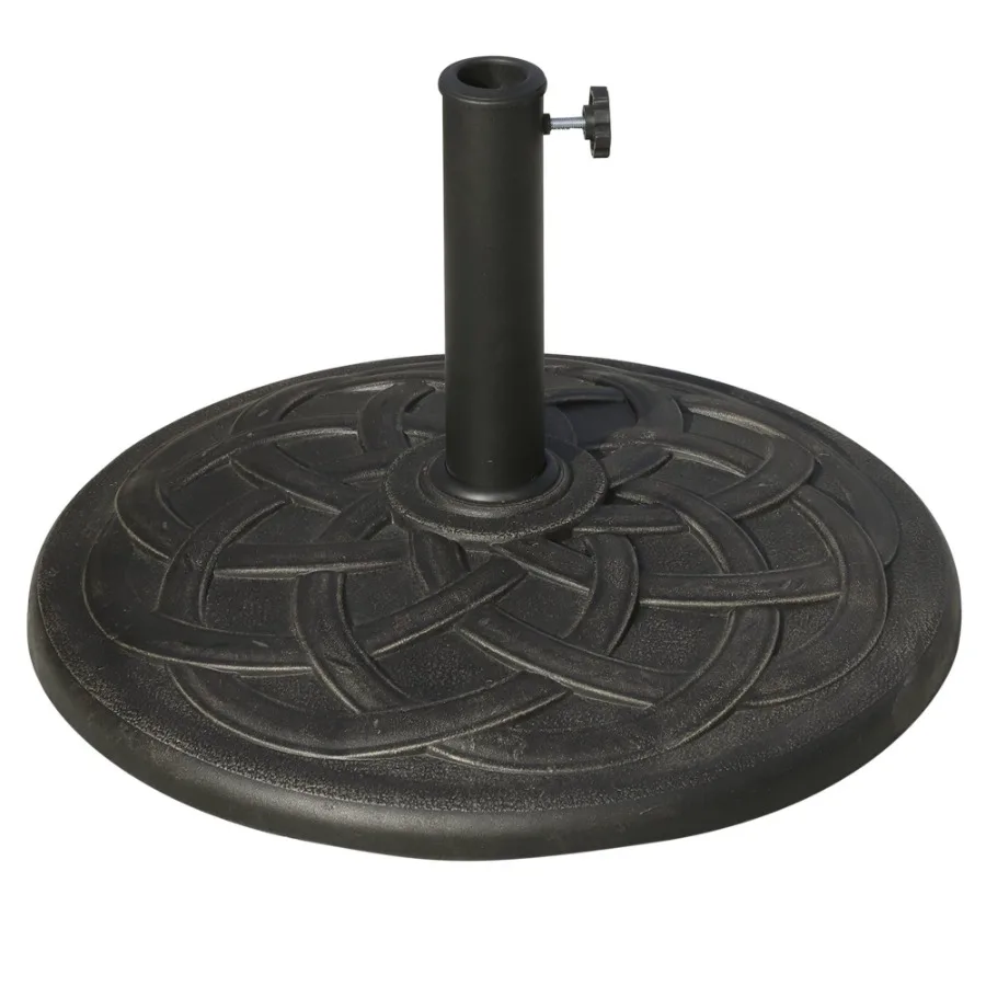 

Round Bronze Resin 22 42 lbs Umbrella Base Drative Pattern Fits 1.5 1.89 Poles Sturdy Parasol Stand for Garden