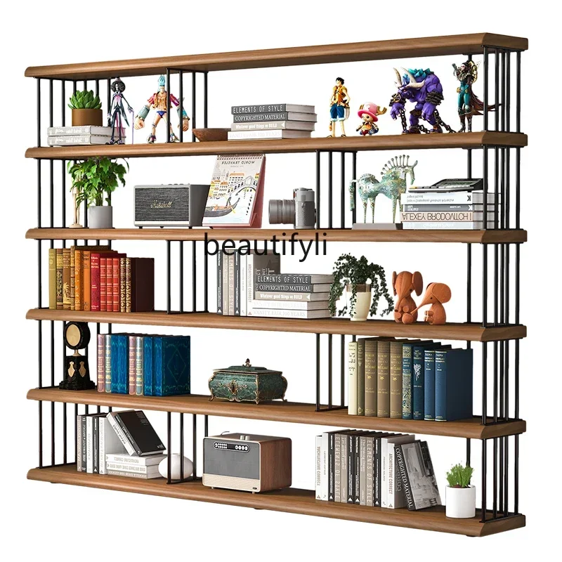 

Y Solid wood bookshelf Multi-layer display shelf Whole wall shelf Living room storage partition Floor-to-ceiling bookcase