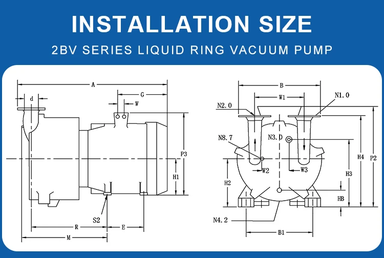 2BV Top Quality Water Ring Vacuum Pumps Industry Use Vacuum Pump Nash Liquid Ring Vacuum Pump