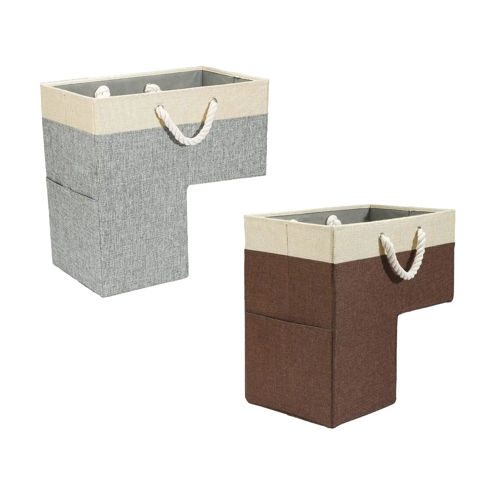 Staircase Baskets with Handles Stair Storage Baskets Foldable Staircase Basket for Home Stairway Office Decor Carpeted Stairs