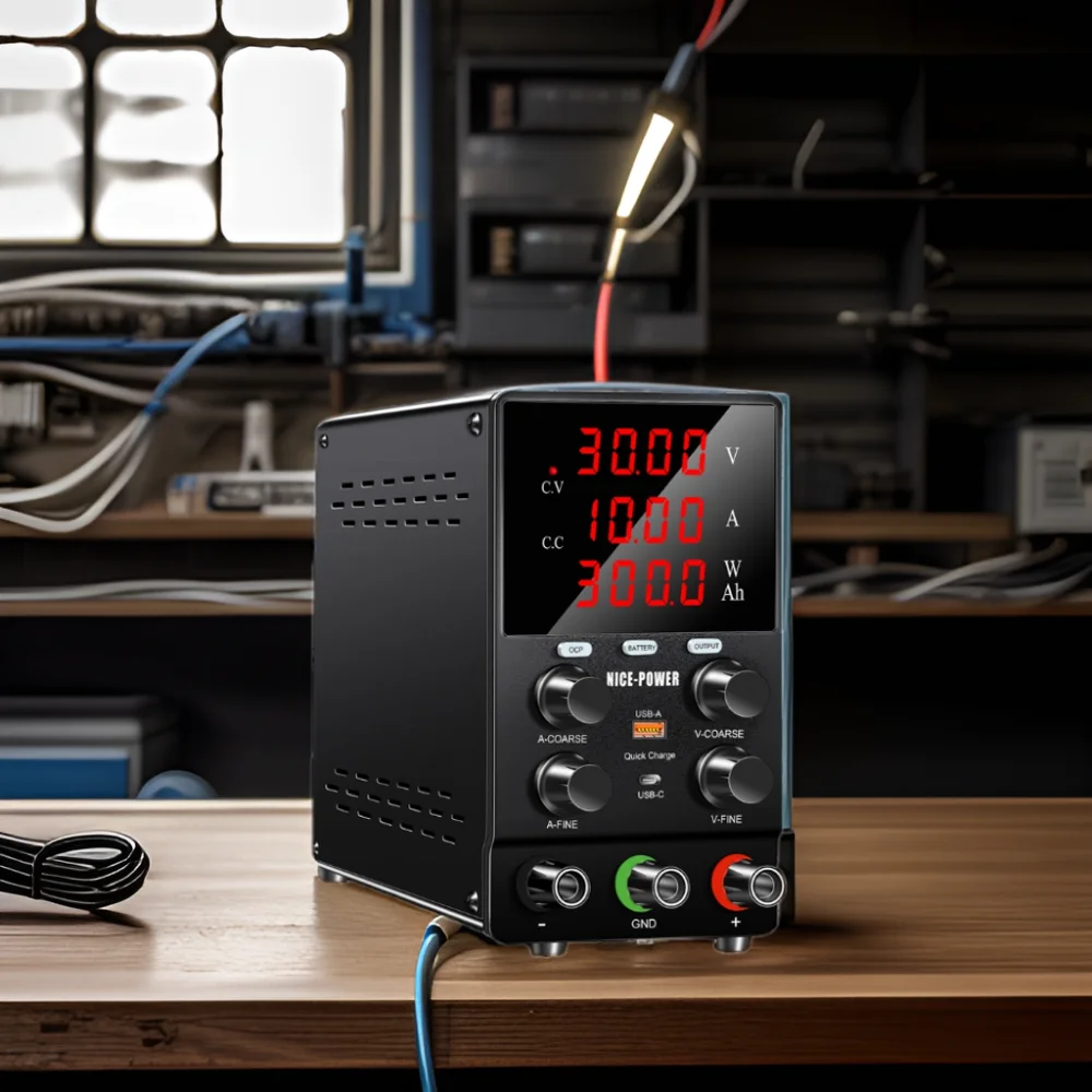 SPS3010C DC Variable Power Supply Type-C USB 12V 24V Battery Charger Adjustable 30V 10A Switching Regulated Source