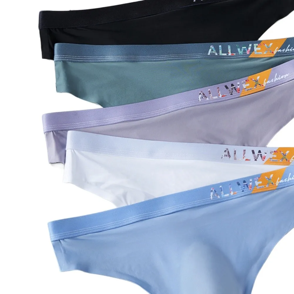 

Мужские модные трусы-стринги из ледяного шелка, однотонные, бесшовные, с 3D-анатомическим мешочком, простые, на каждый день