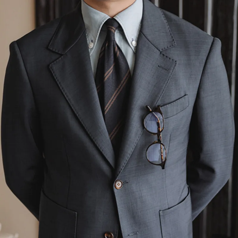 Fatos de casamento masculinos monocromáticos, trajes formais, vestido casual, trabalho de escritório, festa, baile de formatura, alta qualidade, 2