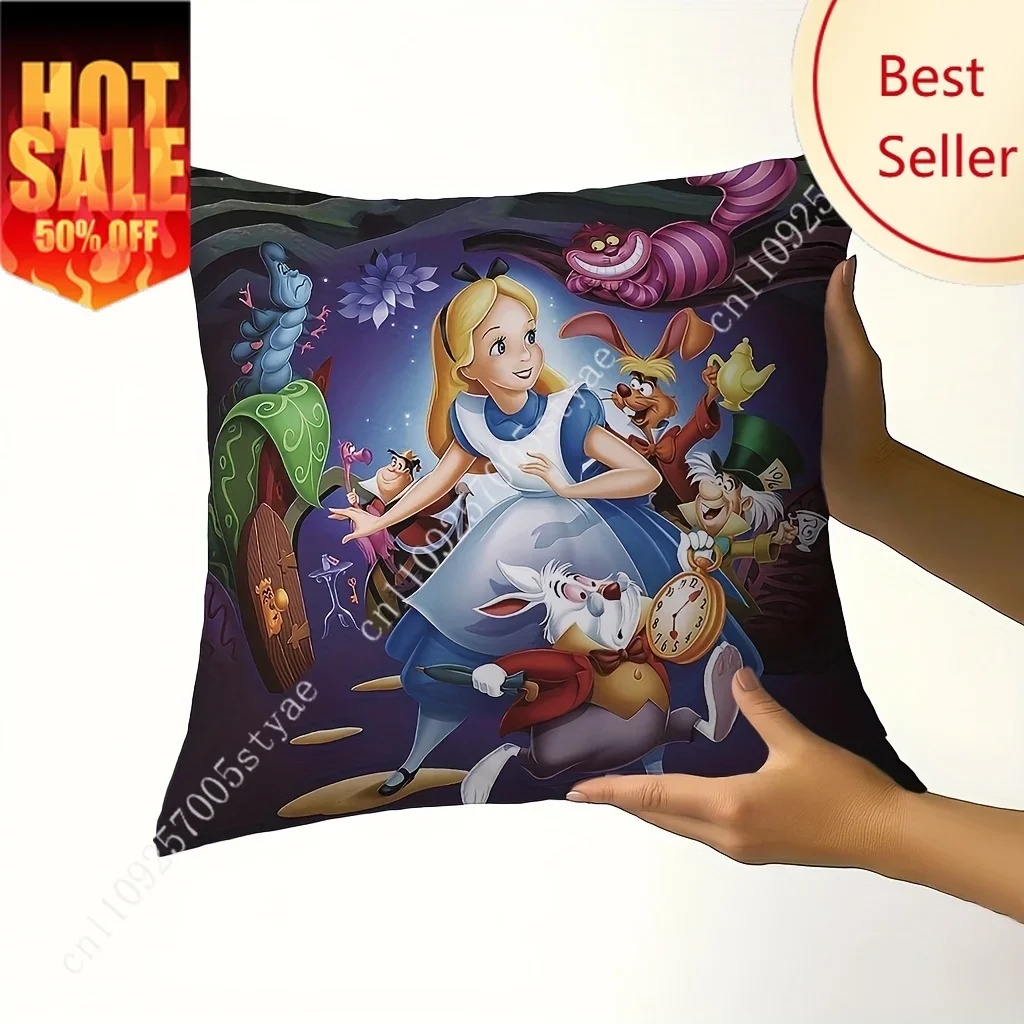 

Alice In Wonderland Pillowcase Disney Cartoon Pillow Case Soft Sofa Bed Decoration Party Boy Girl Gifts Custom Pillow Cover