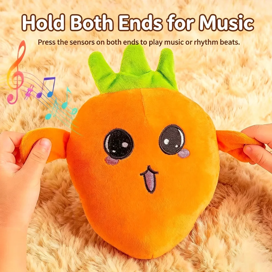 New Kids Banana Fruit Induction Beat Toy Creative Music Dolls Kawaii Parent-child Toys Sensory Party Game Collectible Toy