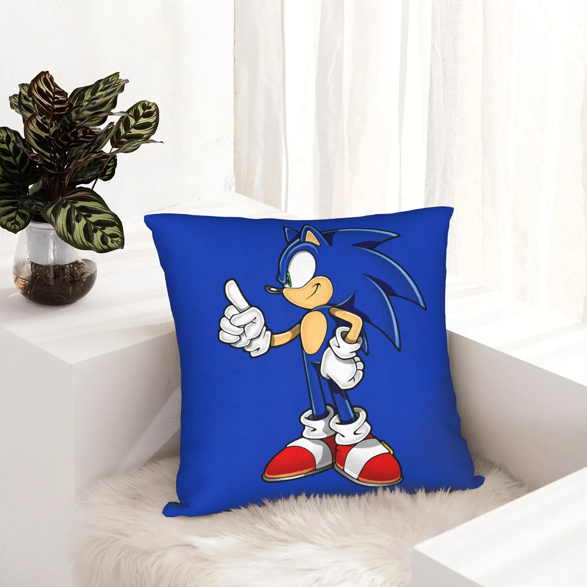 Shadow The Hedgehogs Pillowcase Double-sided Printing Cushion Cover Decorative Cartoon Pillow Case Cover Home Square