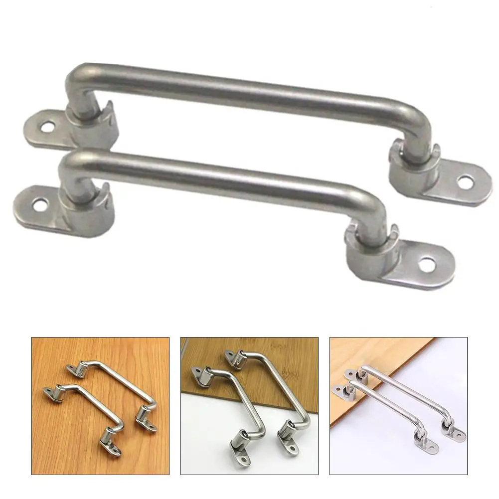 1PCS 304 Stainless Steel Folding Handle 138mm/158mm Hole Distance Heavy-duty External Spring-loaded Handle For Equipment Cases