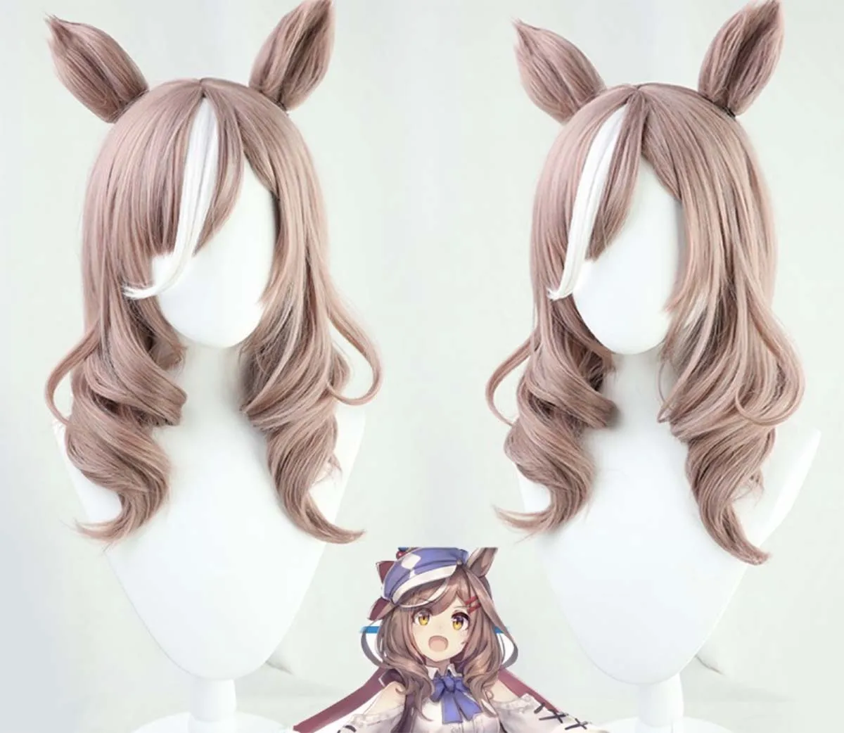 Pelucas de pelo sintético resistentes al calor Pretty Derby Cos Uma Musume para fiesta de Halloween