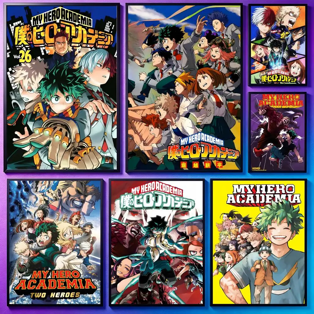 Póster de Anime My Hero Academia, Póster de Ciencia Ficción y Cyberpunk, Impresión Autoadhesiva HD para Pared, Decoración Futurista para Sala de Juegos, Regalo