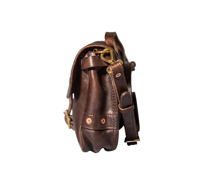 Hochwertige Luxus Echt leder Herren Schulranzen Mode wochen ende Outdoor täglich natürliche echte Rindsleder Teenager Schulter Umhängetasche – Detail 8