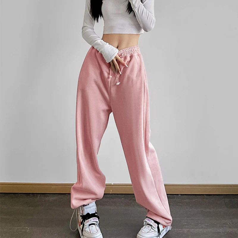 Y2k rosa Baggy Jogger Jogging hose Frauen Hippie Streetwear Overs ize Sport hose lässig solide breite Hose Harajuku koreanischen Stil