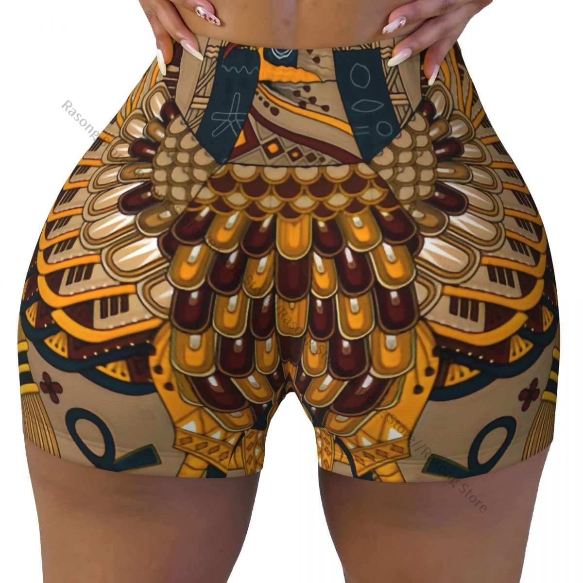 Push Up Short Elasticity Scrunch Butt Elegant Eagle In Egypt Style Running Shorts Sports Shorts Womens Clothes Gym