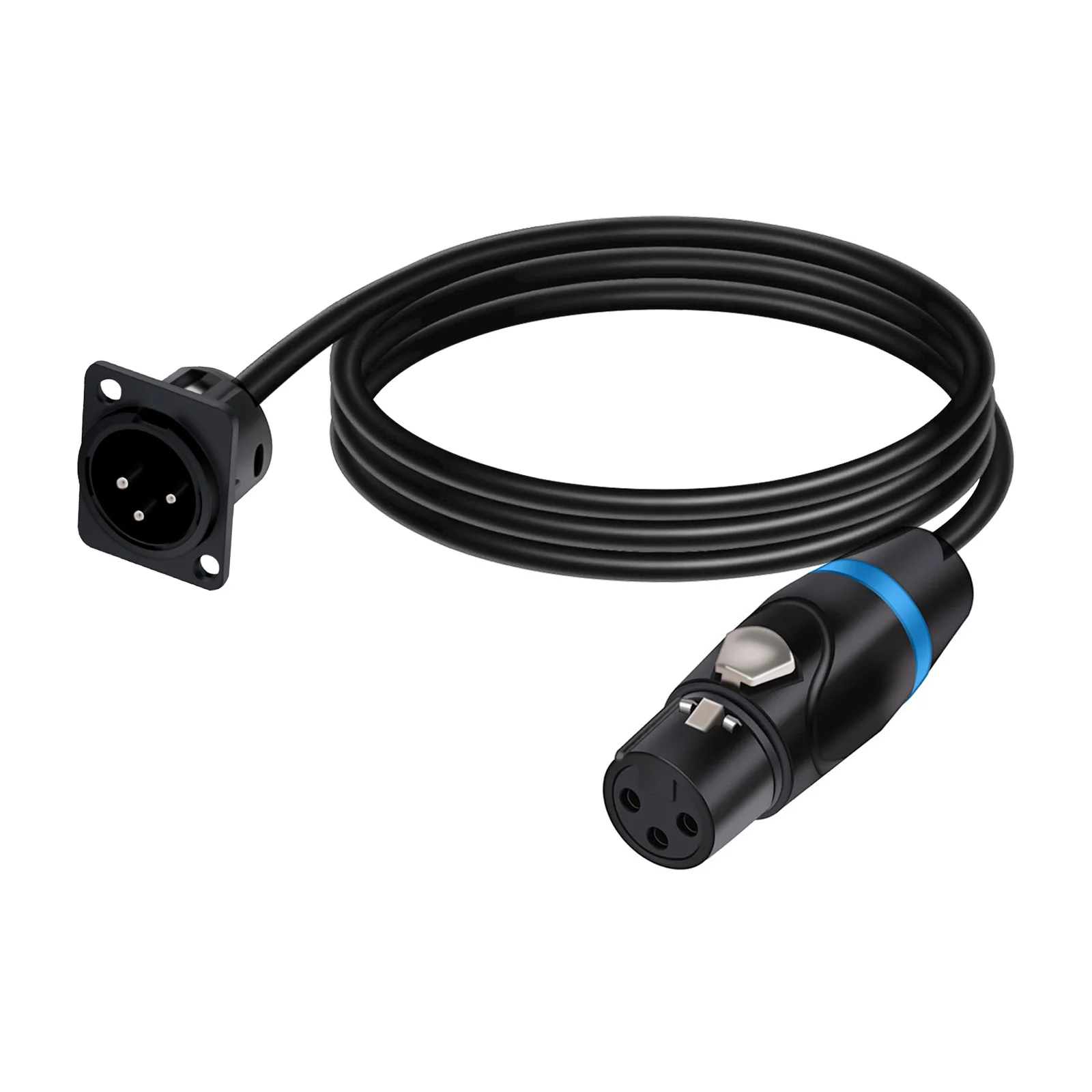 D Typ 3Pins XLR Stecker/Buchse Feste Panel Mount MIC Buchse auf 3Pin XLR Stecker Pass Through Konverter Kabel, für Bühnenbeleuchtung Mixer – Detail 6