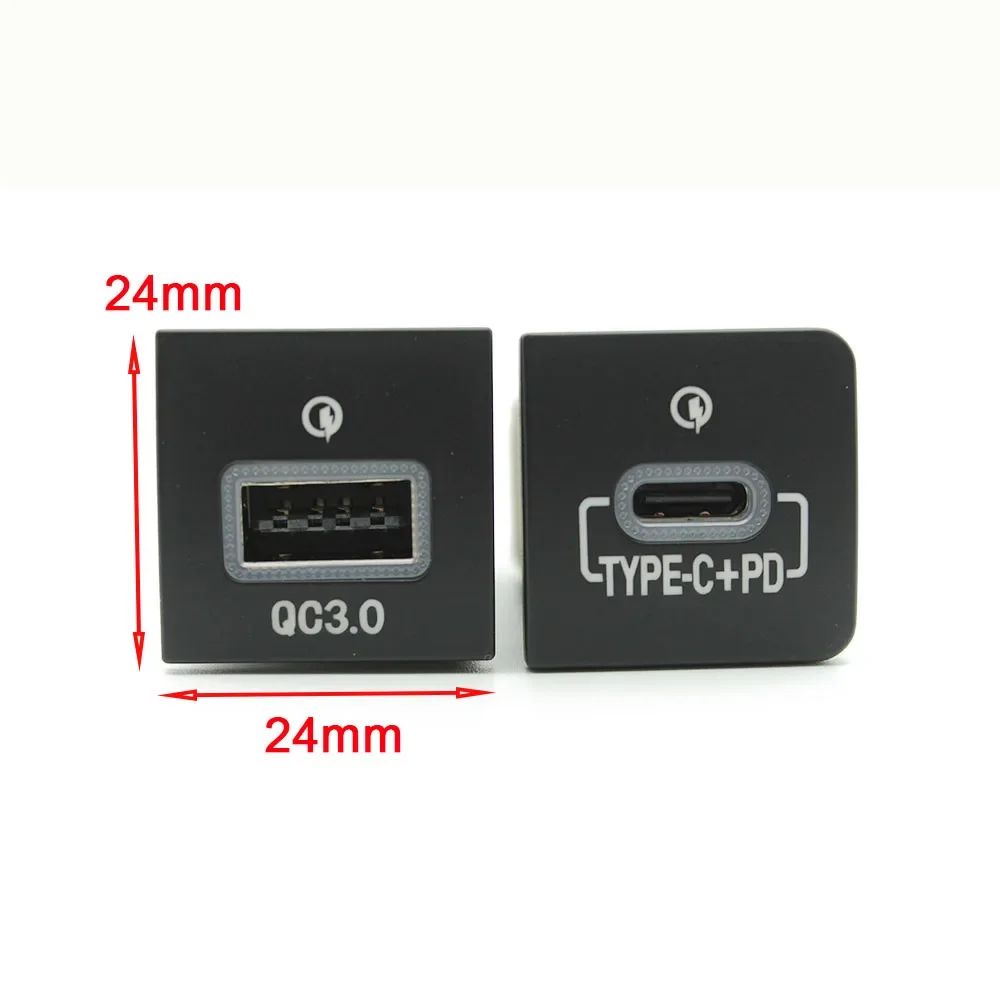 For VW Golf 6 Jetta 5 MK5 Scirocco 06-14 Car USB Charger Socket PD Quick Charge QC3.0 Cigarette Lighter Interface Adapter Button