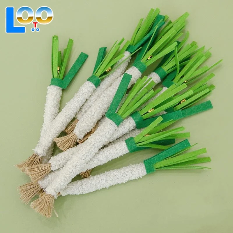 Engraçado sentiu cebolinha gato brinquedo realista simulado brinquedo vegetal mordida resistente dentes moagem brinquedos do gato suprimentos para animais de estimação
