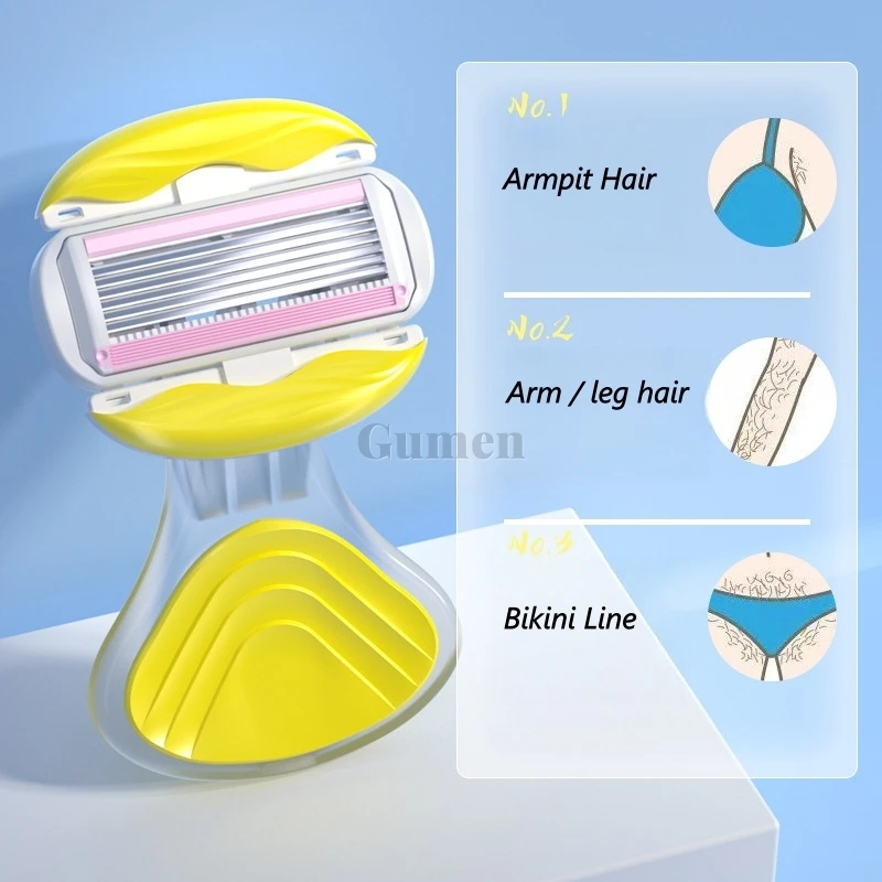 6-Layer Safety Razor Women Facial Hair Remover With Aloe Vera Strip Smooth Shaving Razor Face Arms Legs Hands Underarms Bikini