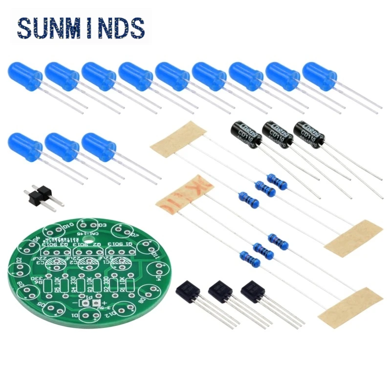 LED water lamp production kit triode running horse lamp discrete electronic components training welding practice board