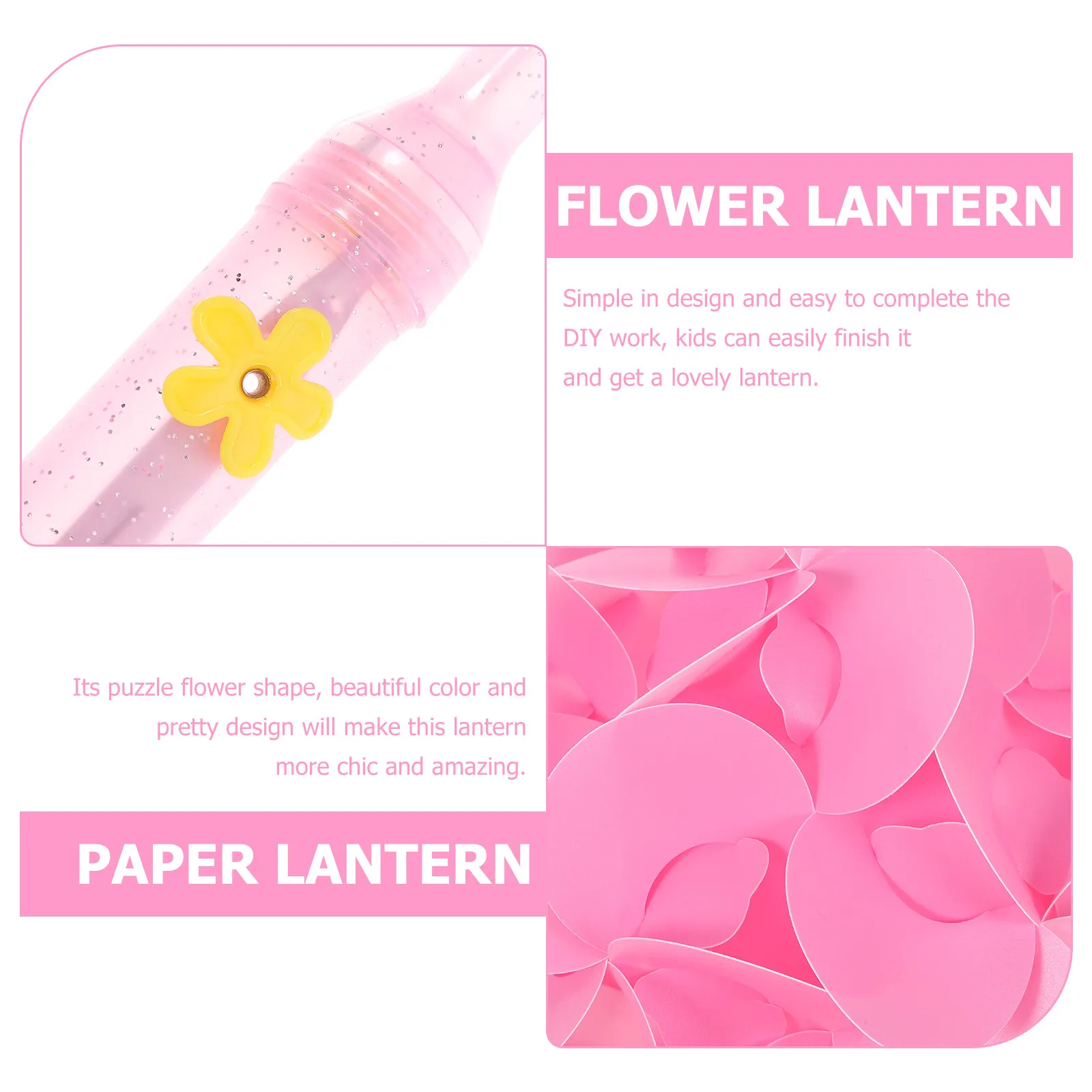 4Sets Paper Flower Lantern DIY Set Handheld Friendly Safe Material Chinese Style Festival Decor Garden Home view 6