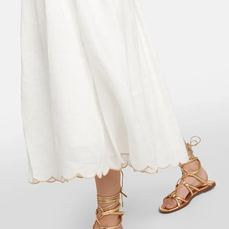 Vestido adelgazante de moda, falda fina con solapa ancha y estampado de Jacquard Simple, diseño de abanico transfronterizo europeo y americano