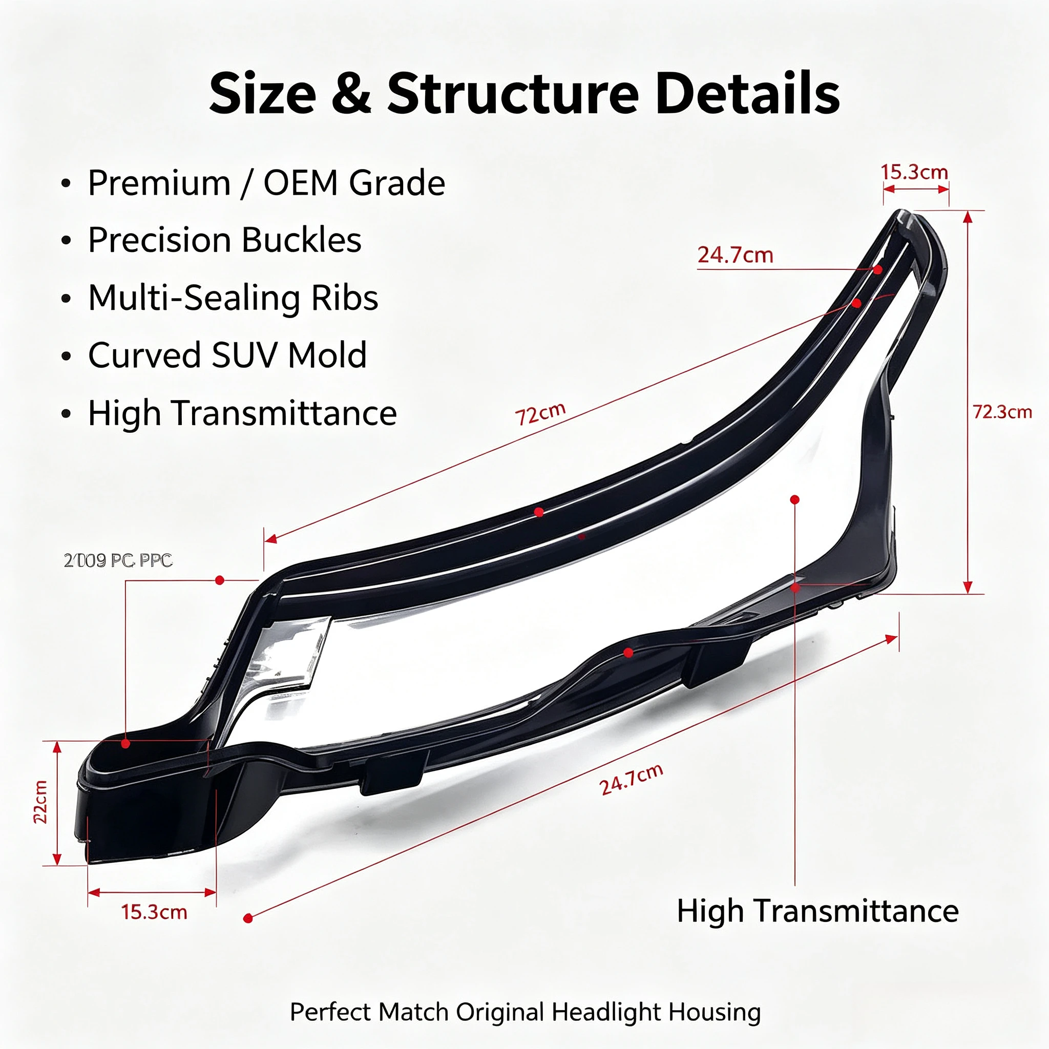 Moggic Headlight Lens Cover Compatible With 2019 Range Rover Sport HSE Dynamic Autobiography Left Right Side Replacement Head view 4