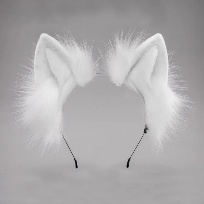 

Japanese Lolita Headwear Cat Ear Fox Plush Hair Clips Hair Accessories Hand-made Simulation Beast Ear Hair Band