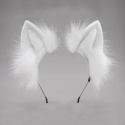 Japanese Lolita Headwear Cat Ear Fox Plush Hair Clips Hair Accessories Hand-made Simulation Beast Ear Hair Band