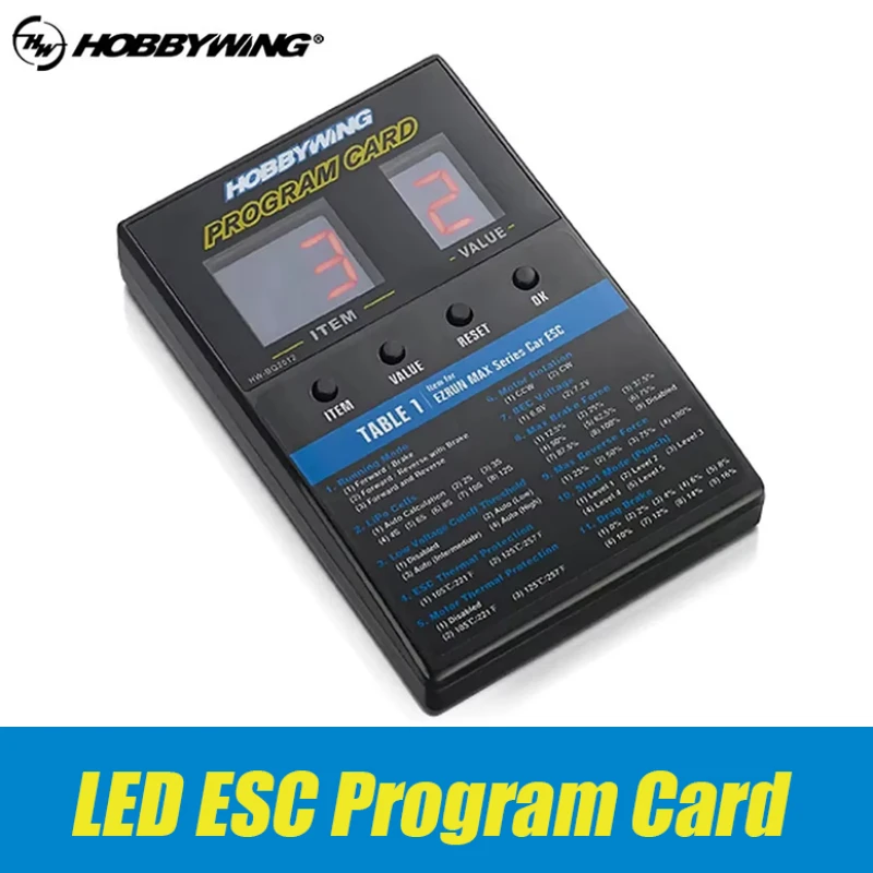 HOBBYWING ESC LED Program Card Box for Platinum V1/V2 FlyFun V5 XeRun EzRun QuicRun SeaKing Series Brushless Aircraft Car ESC