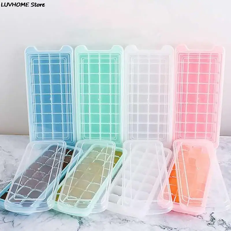 24/36 Grids Ice Tray Silicone Ice Honeycomb Ice Cubes Ice Cream Box With Lid Ice Maker Ice Cube Mold Silicone Molds