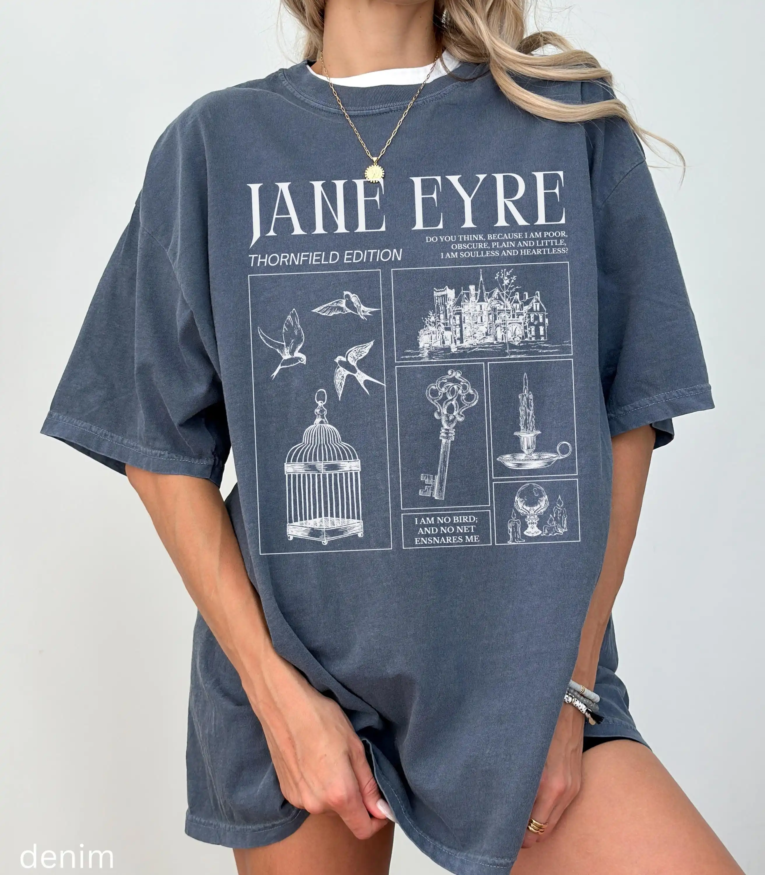 Jane Eyre Charlotte Bronte I Am No Bird Tee Dark Gothic Romance Bookish Book Lover Reader Gift English Teacher Librarian Idea