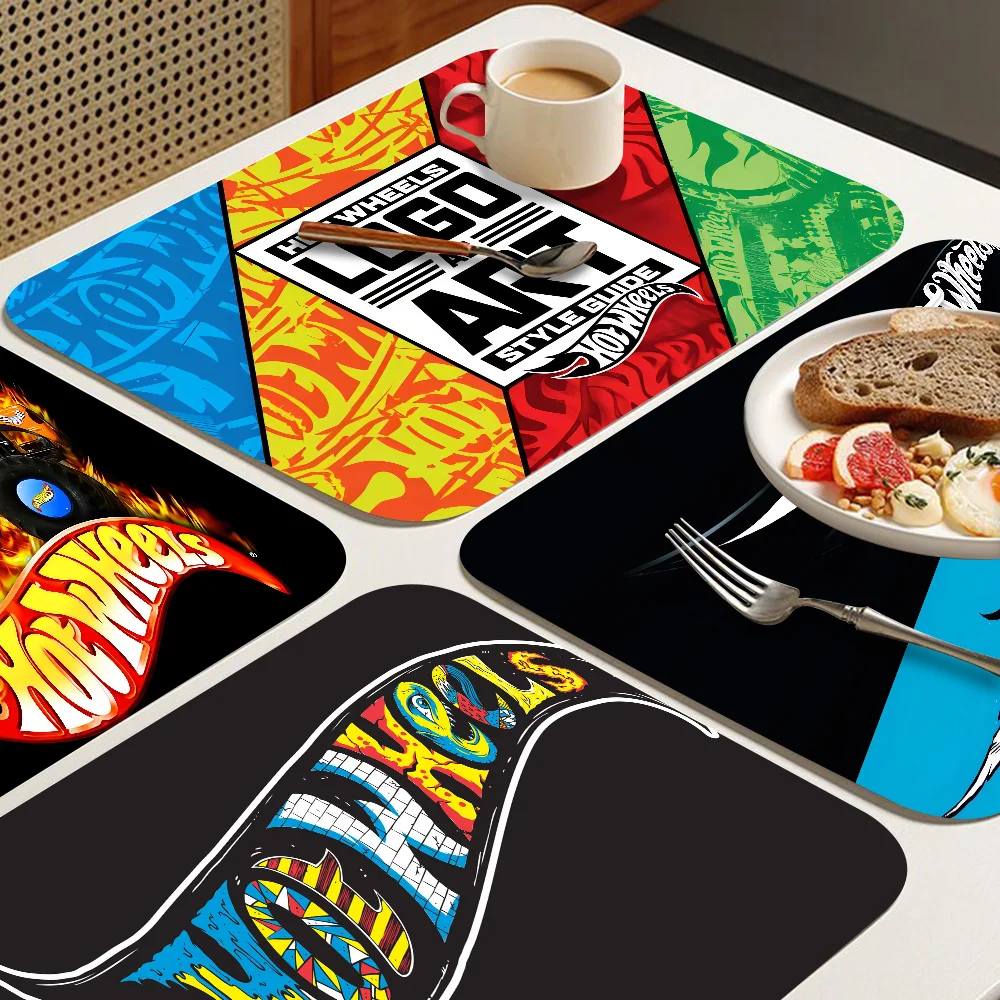 Hot W-Wheels-S Kitchen Draining Mat Tableware Pad Coffee Dish Drying Mat Placemat Bathroom Kitchen Drain Pad